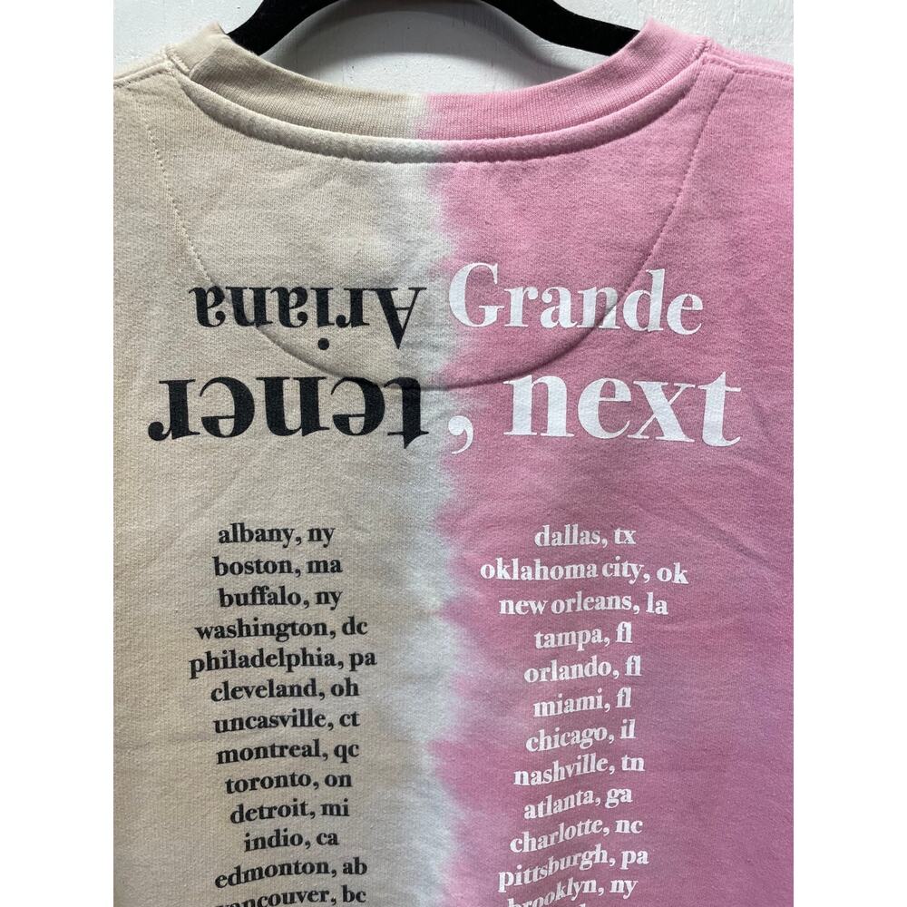 Ariana Grande Sweatshirt Womens SMALL Sweetener World Tour Two-Tone Tie Dye - Picture 4 of 8